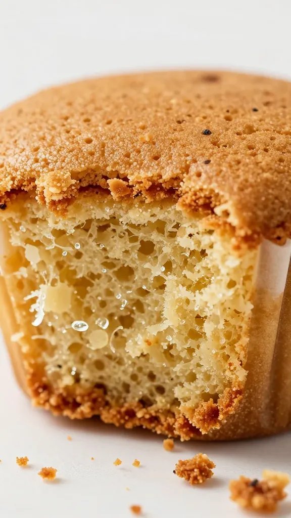 macro shot of fudgy mug cake crumb, bite taken, moist interior